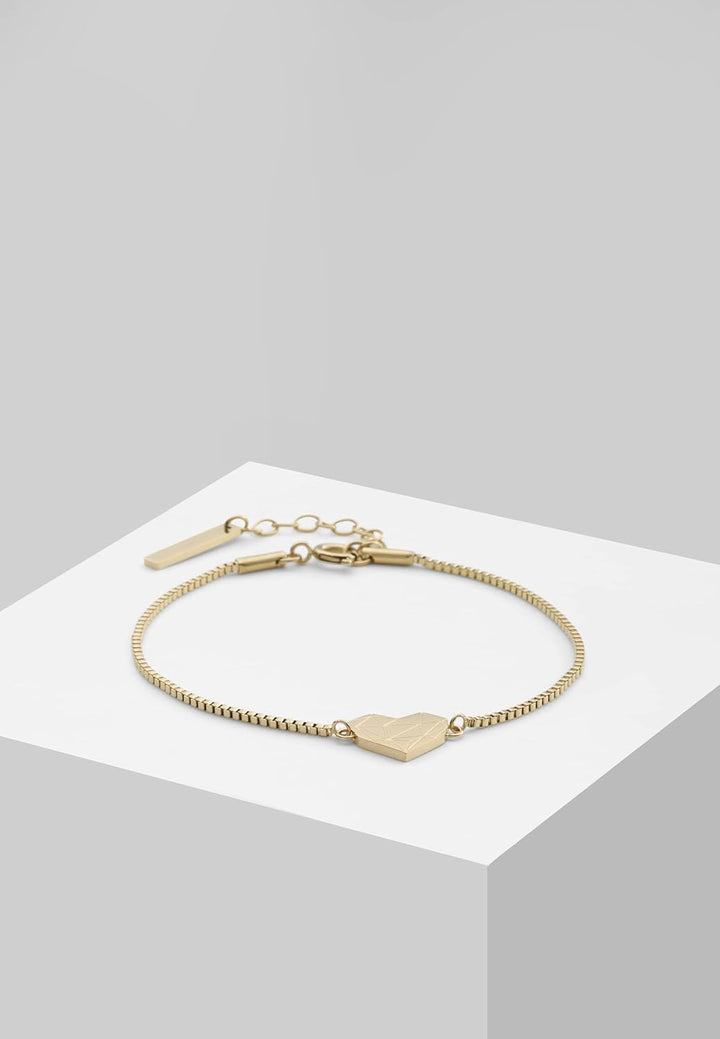 LIEBESKIND BERLIN Damen-Collier Edelstahl, Bundle mit Armband Herz 20 cm