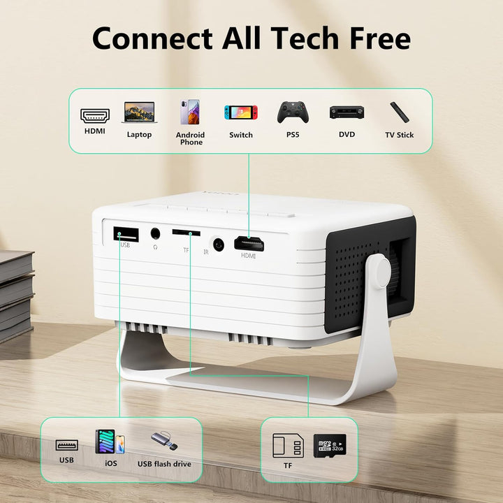 YOTON Mini-Projektor – 1080P Full HD unterstützter tragbarer Projektor Y3, Geschenk für Kinder, Hand