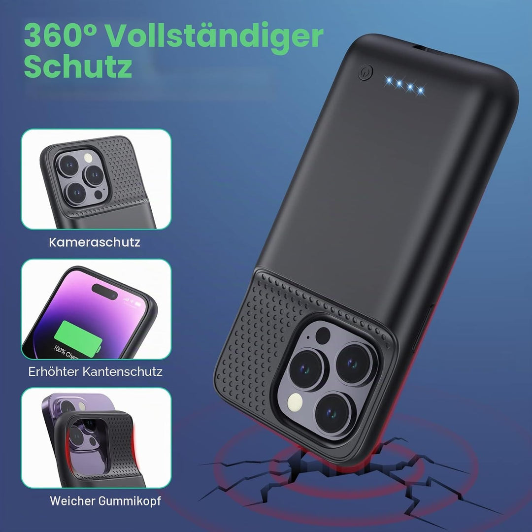 Feob Akkuhülle für iPhone 14 Pro,【2023 Neueste】 7200mAh Smart Battery Case Zusatzakku Ladehülle Trag