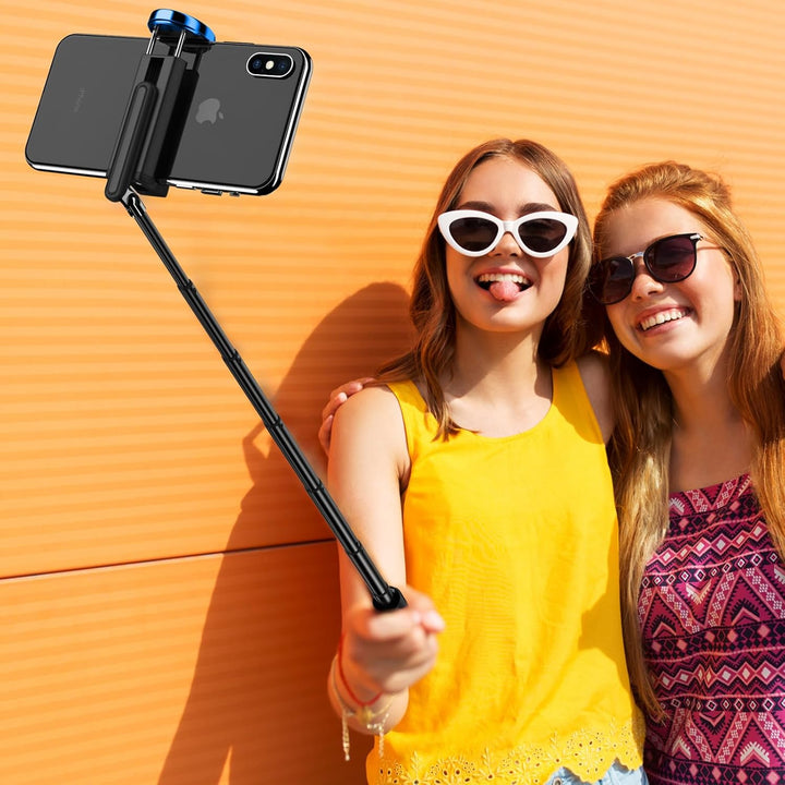 ATUMTEK Selfie Stick Stativ, 3-in-1 Ausziehbares Aluminium Handy Stativ mit kabelloser Bluetooth-Fer