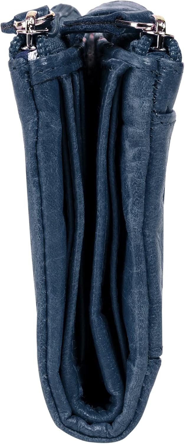 bruno banani Geldbörse Echt Leder Damen | RFID-Schutz, 8 Kartenfächer, kompakte Geldbörse, 2 Münzfäc
