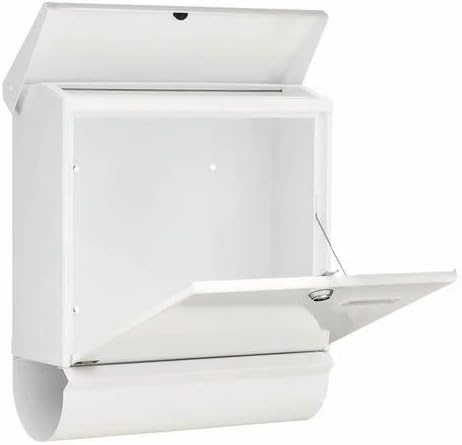 Burg Wächter 32670 Comfort-Set 91300 W Briefkasten Stahlblech Weiss Schlüsselschloss, Weiss, Integri