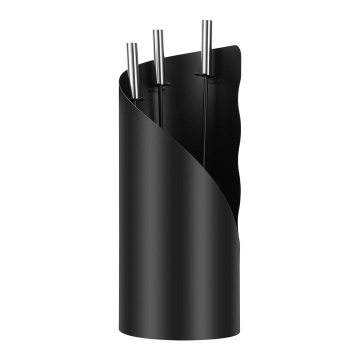 Tubiaz kaminbesteck Schwarz 4 teilig mit Schaufel, Besen, Schürhaken, Ständer zum Anhängen für Küche