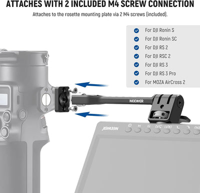 NEEWER Verstellbare Feldmonitorhalterung, 360° drehbare Kameramonitorhalterung mit 1/4" Gewinde, Kom