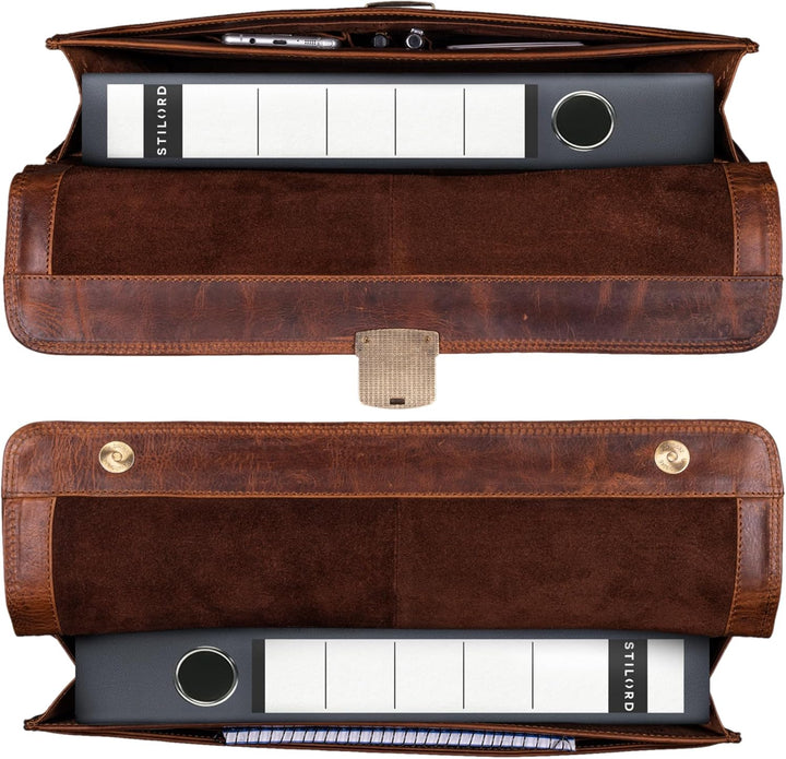 STILORD 'Stephan' Laptoptasche 15,6 Zoll Herren Leder Businesstasche Office Bag Umhängetasche Leder-