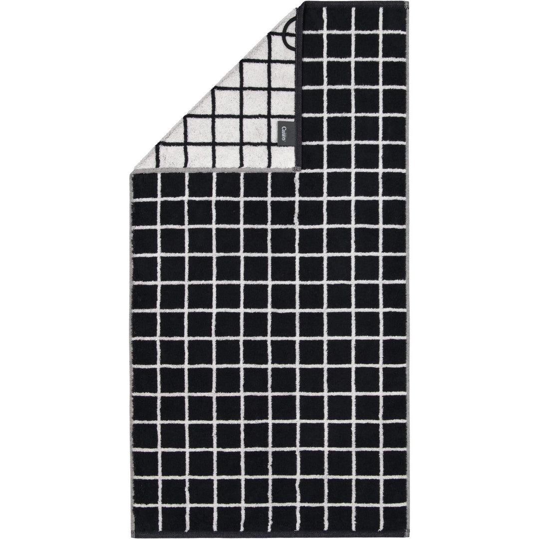 Cawö Home Handtücher Zoom Karo 123 schwarz - 97 Waschhandschuh 16x22 cm, Waschhandschuh 16x22 cm