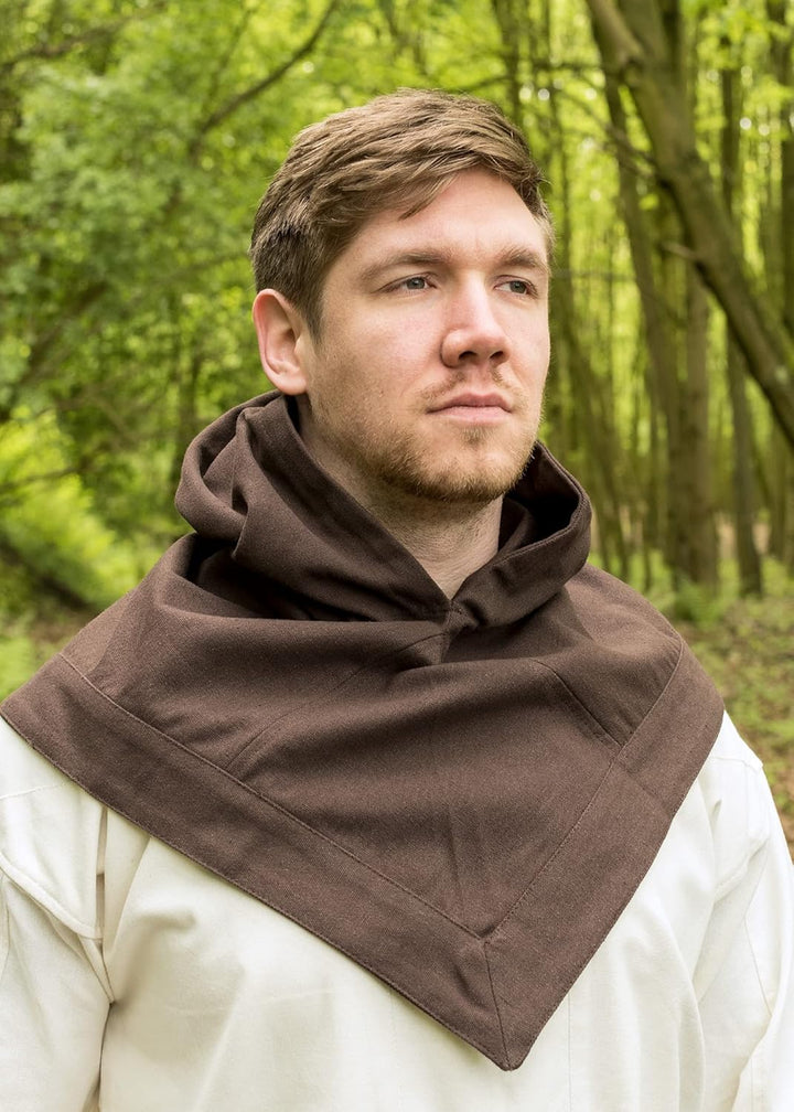 Battle-Merchant Mittelalter Gugel Skjoldehamn Damen Herren Baumwolle | Wikinger LARP Kapuze Kostüm K