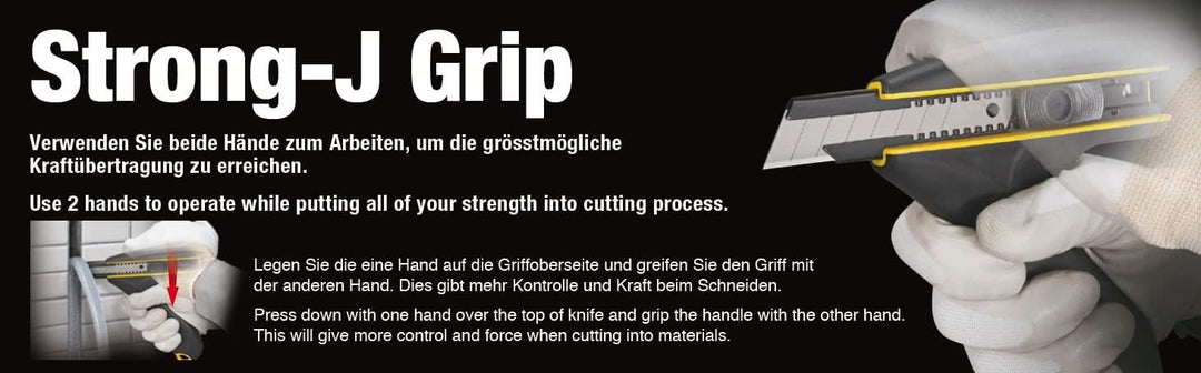 Tajima Strong-J Grip Fugencutter Set mit 10 Klingen (Cutter mit Ersatzklingen) 22 mm - DC690YB, Cutt