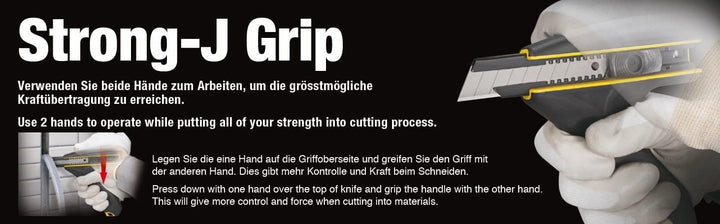 Tajima Strong-J Grip Fugencutter Set mit 10 Klingen (Cutter mit Ersatzklingen) 22 mm - DC690YB, Cutt