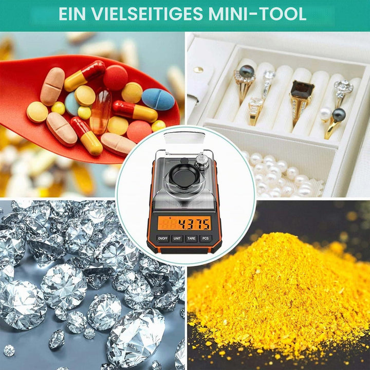 ORIA Präzisionswaage 0,001 g, Präzisionswaage, Taschenwaage mit Kalibriergewicht 50 g, Küchenwaage m