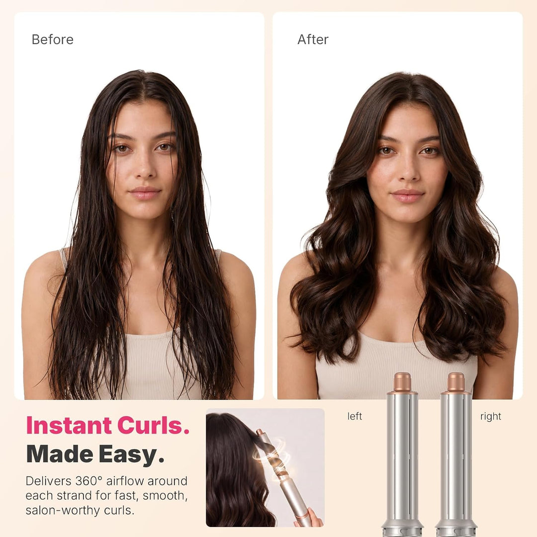 UKLISS Pro Airstyler Hairstyler 8 in 1 Set, High Speed Ionen Haartrockner, Föhnbürste mit Auto-Airfl
