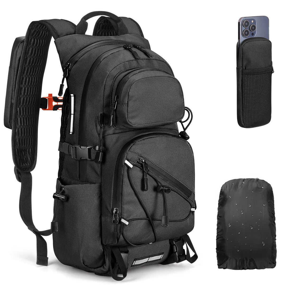 Wanderrucksack Herren Damen 25L Leicht Wasserdichter Rucksack Schwarz, Schwarz