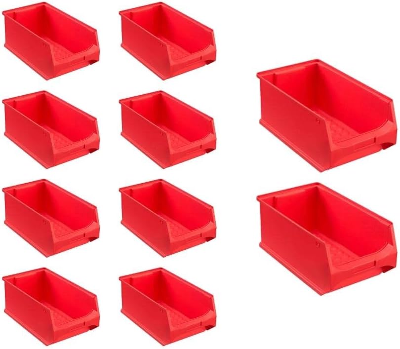 Rote Sichtlagerbox 4.0 | HxBxT 15x20x35cm | 7,2 Liter | Sichtlagerbehälter, Sichtlagerkasten, Sichtl