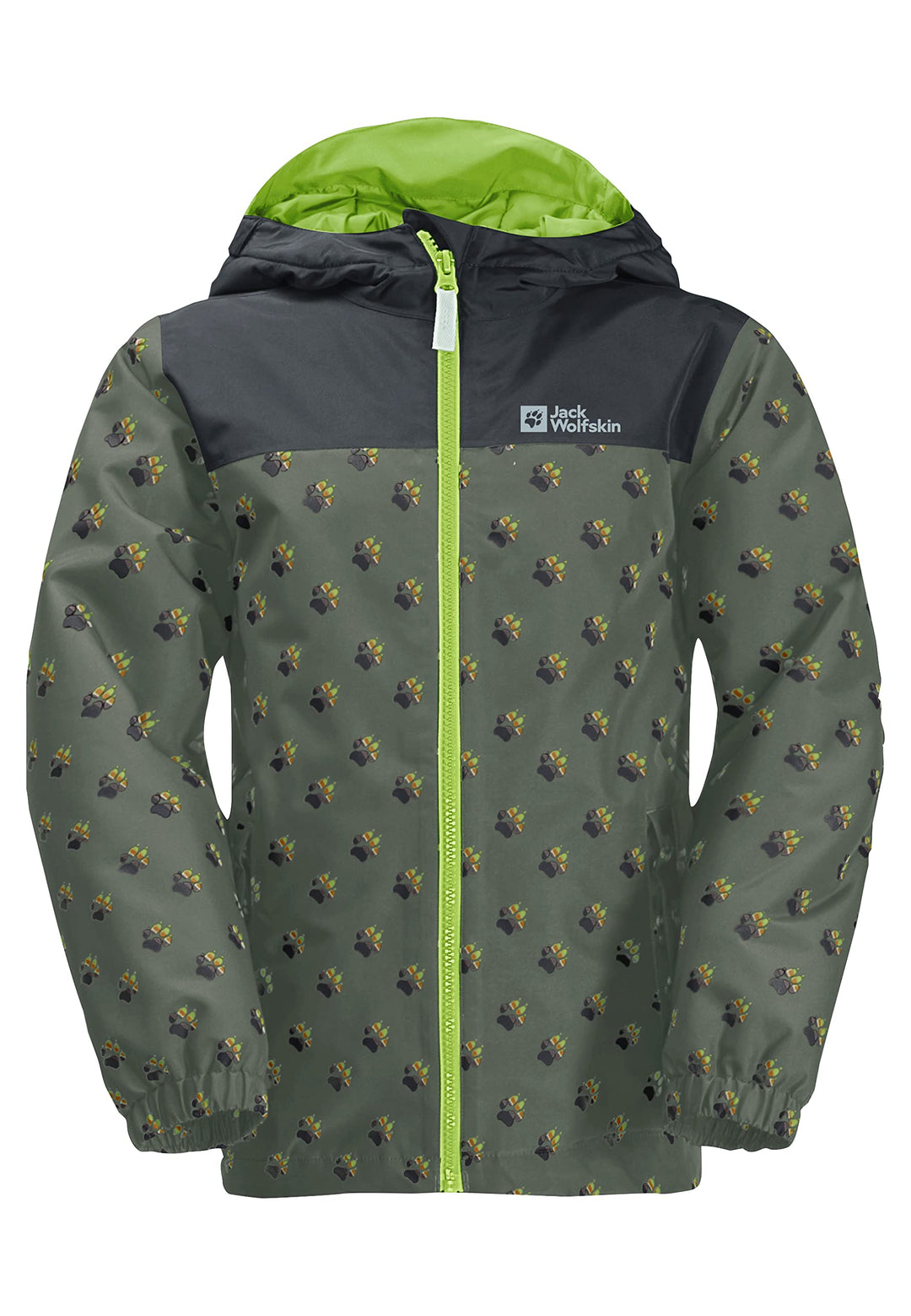 Jack Wolfskin Unisex Kinder Rainbow Paw K Jacket 116 thyme green all over, 116 thyme green all over