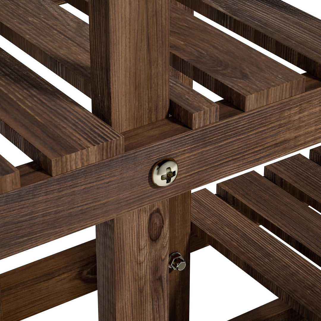 Yaheetech Pflanzenregal Holz, Blumenregal Outdoor, Blumentreppe 6 Ebenen, Pflanzentreppe mehrstöckig