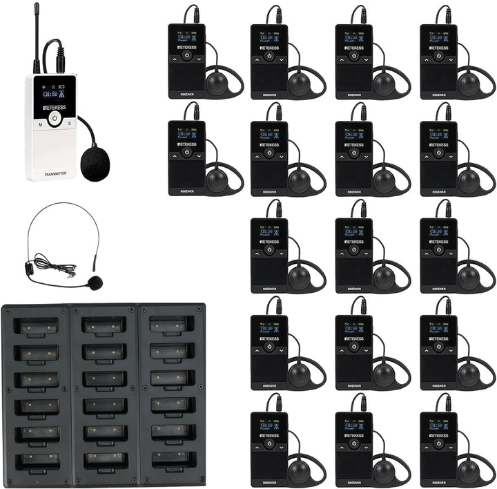 Retekess TT116 Audio Tour Guide System, Drahtloses Reiseführer System 1-17, 1-17