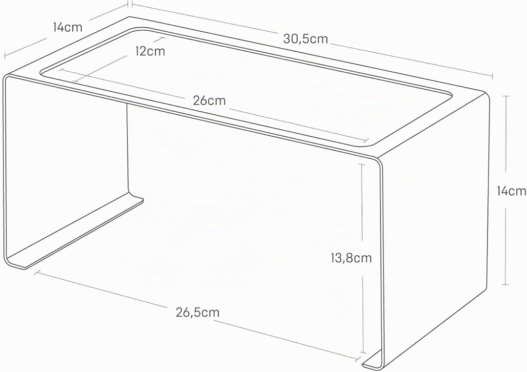 Yamazaki Home Tower Stapelbares Küchenregal – Aufbewahrungs-Organizer, Thekenregal, weiss, S Small W