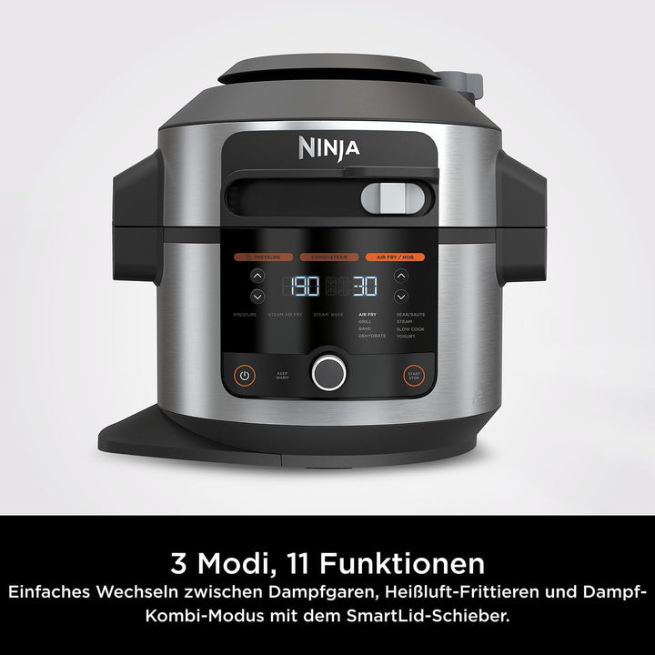 Ninja Foodi 11-in-1 SmartLid-Heissluftfritteuse [OL550EU], 3 Modi, 11 Garfunktionen, 6 Liter, bis zu