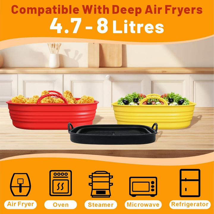 Silikonform für Heissluftfritteuse Zubehör | Air Fryer Liners Wiederverwendbar anstelle Airfryer Bac