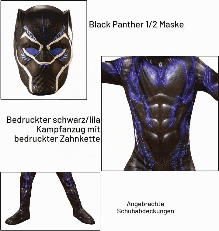 Endgame 138746 Disfraz Battle Classic Avengers Klassisches „Black Panther“-Kostüm M bunt, Multicolor