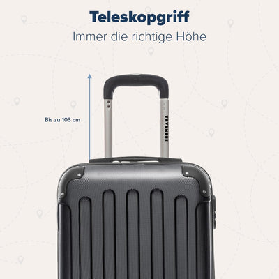 TRVLMORE Handgepäck Koffer 55x40x20cm - Koffer & Trolleys, Reisekoffer mit Rollen, Handgepäck Trolle