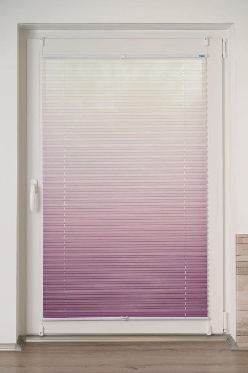 K-home Klemmfix-Plissee Farbverlauf, Polyester, Bordeaux, 70 x 210 cm 70 x 210 cm Bordeaux, 70 x 210