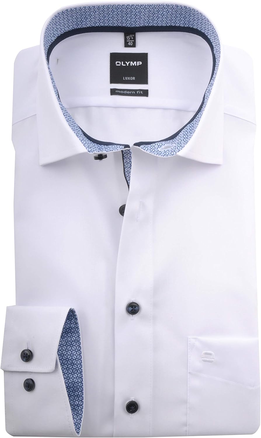OLYMP Luxor modern fit Hemd extra Langer Arm Haifischkragen weiss 40 Weiss, 40 Weiss