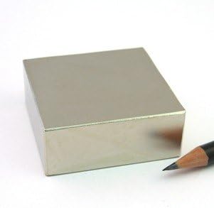 magnet-shop Quadermagnet 50,0 x 50,0 x 20,0 mm N40 Nickel - hält 70 kg, Neodym Supermagnet Powermagn