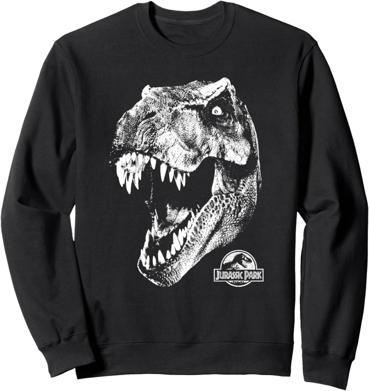 Jurassic Park T-Rex White Head Roaring Sweatshirt