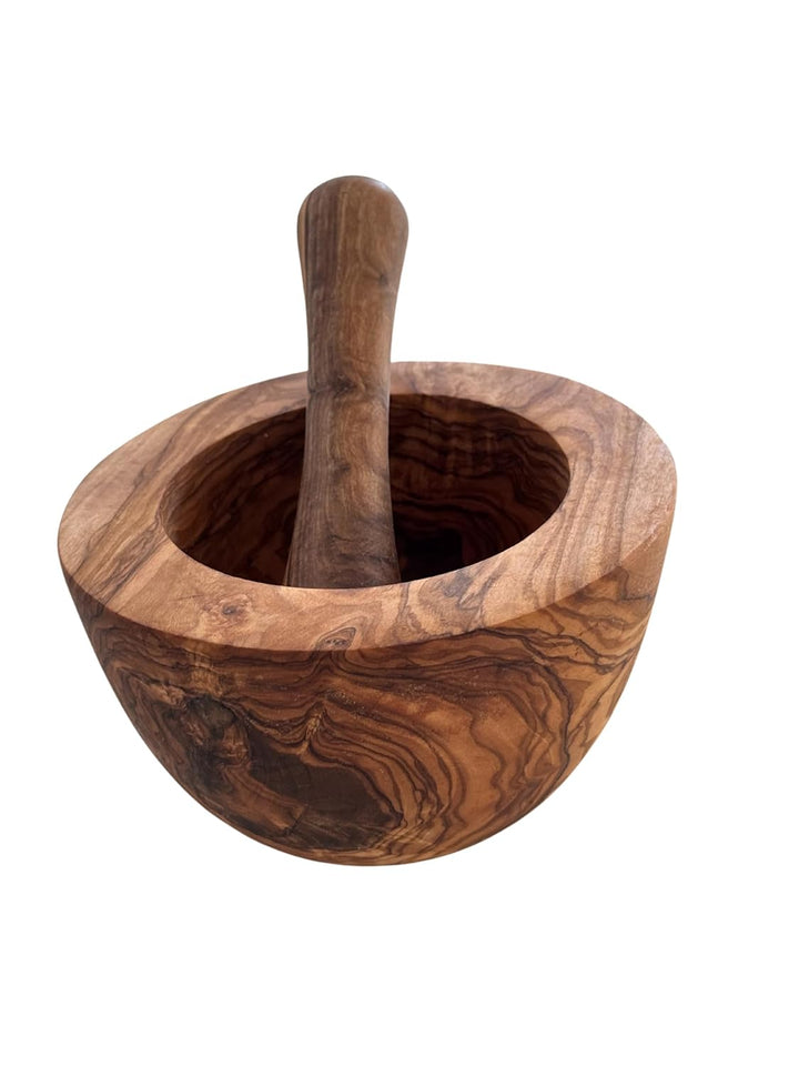SmokeMax® / Olivenholz Mörser und Stössel Set/Holzmörser/Kräutermörser/Gewürzmörser/ca. 14cm