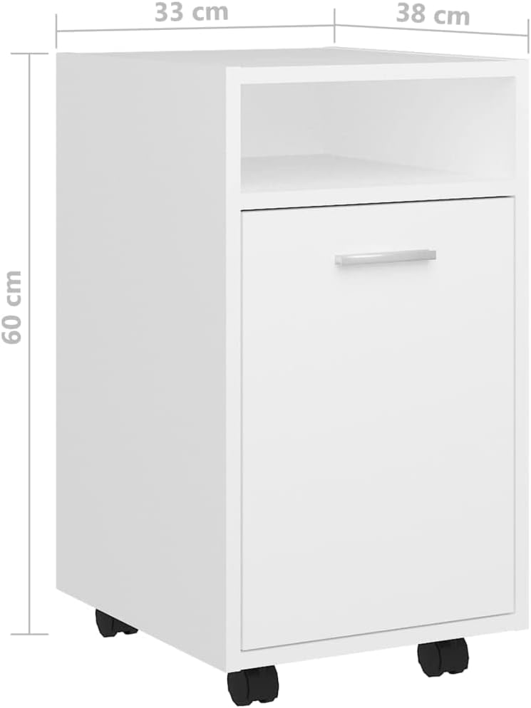 vidaXL Beistellschrank mit Rollen Rollcontainer Bürocontainer Büroschrank Standschrank Schreibtischc