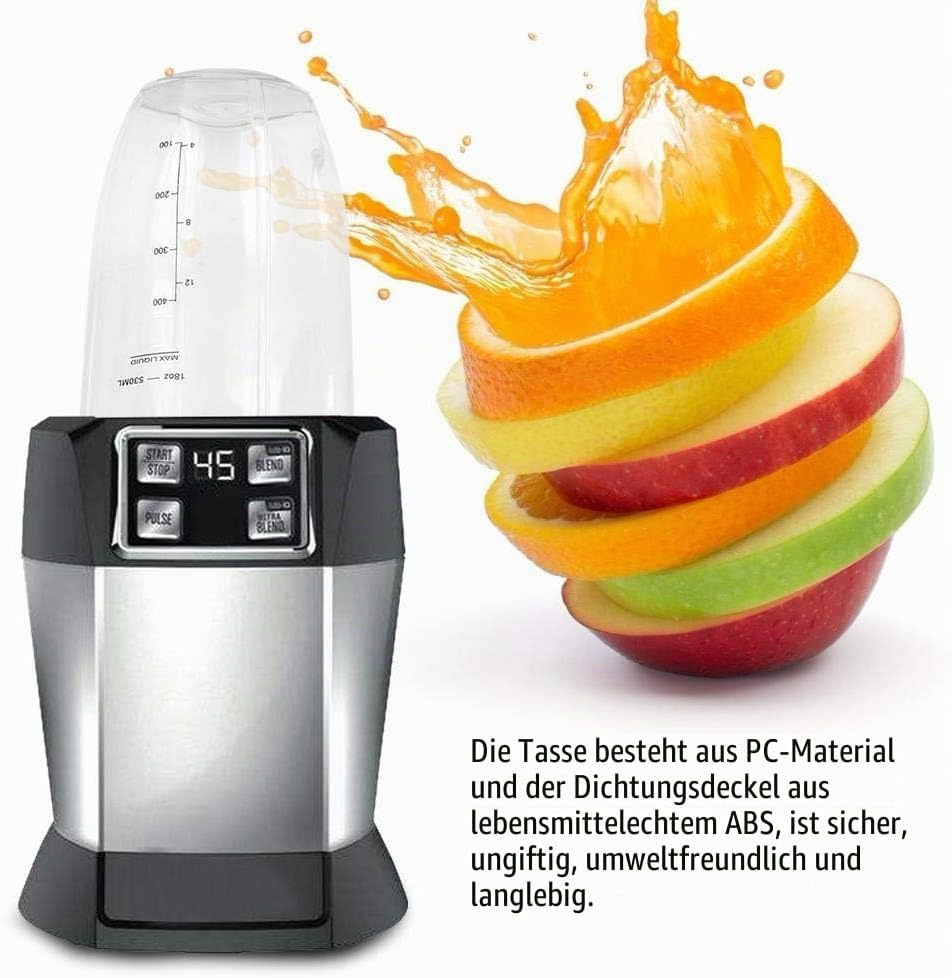 18oz, 24oz, 32oz Ersatzteile, Ersatzbecher + Deckelteilset für 900W 1000W Mixer MEHRWEG VERPACKUNG(3