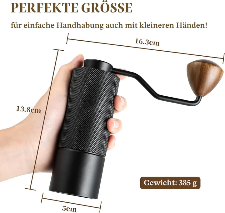 ISHEWUDU Manuelle Kaffeemühle, Kaffeemühle Manuell mit konischem Frässtift aus Edelstahl, Handkaffe
