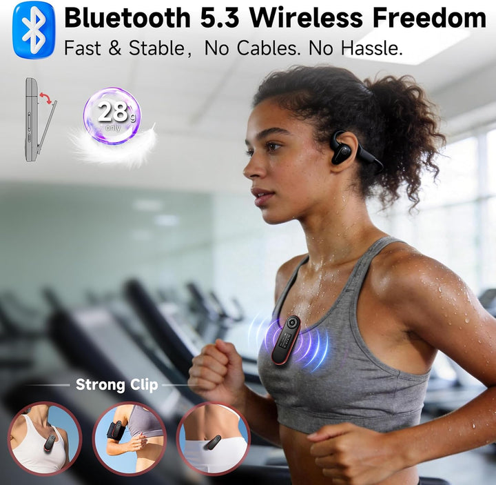 64GB MP3 Player mit Bluetooth 5.3, USB Plug & Play, Nur 28g, Physische Tasten für Blindbedienung, Cl