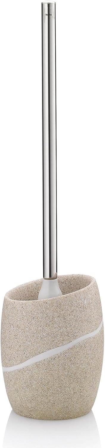 Kela WC-Garnitur Talus aus Poly in beige, Plastik, 11 x 11 x 45 cm Beige WC-Garnitur, Beige WC-Garni