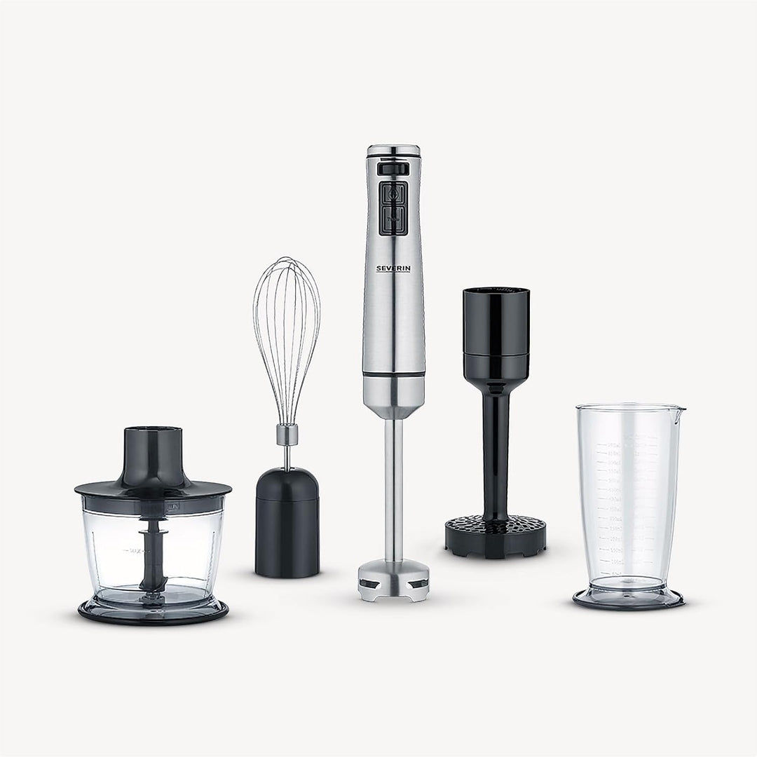SEVERIN Stabmixer mit Premium-Set, abnehmbarer Mixstab 4-Klingen-Edelstahlmesser, mit Pürierstab, Sc