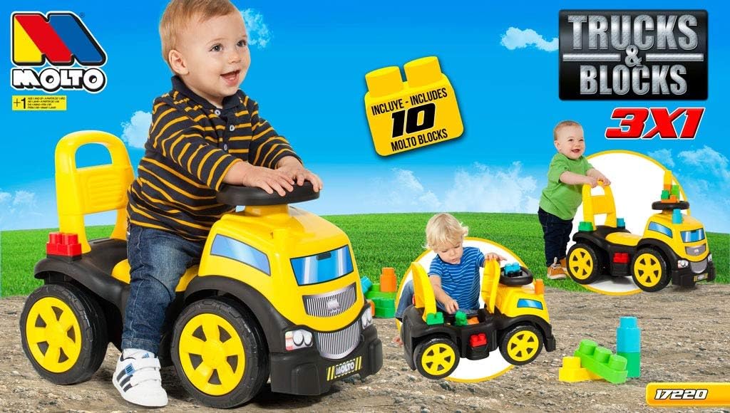 MOLTO | 3-in-1 Rutscher mit Block Set | Offroad-Korridore Laufen Lassen | Sicheres und widerstandsfä