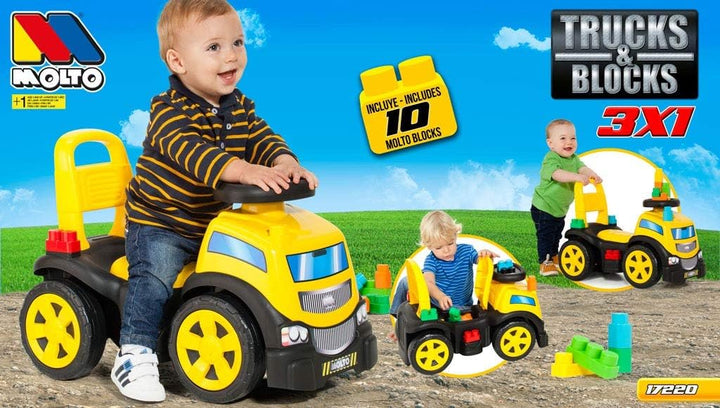 MOLTO | 3-in-1 Rutscher mit Block Set | Offroad-Korridore Laufen Lassen | Sicheres und widerstandsfä
