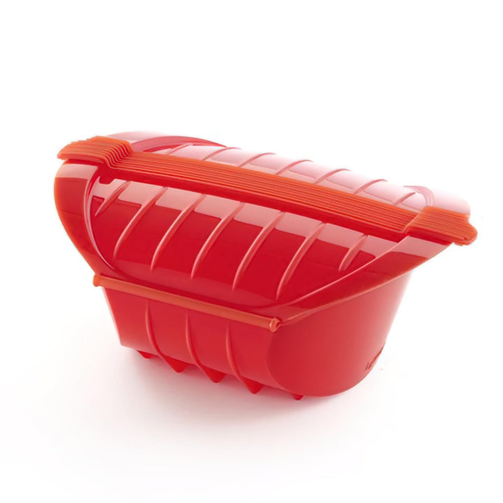 Lékué Ogya rojo Dampfbox XL in rot, Kunststoff, 1000 ml Rot 15x10x8 cm Dampftiefe Tasche, Rot 15x10x