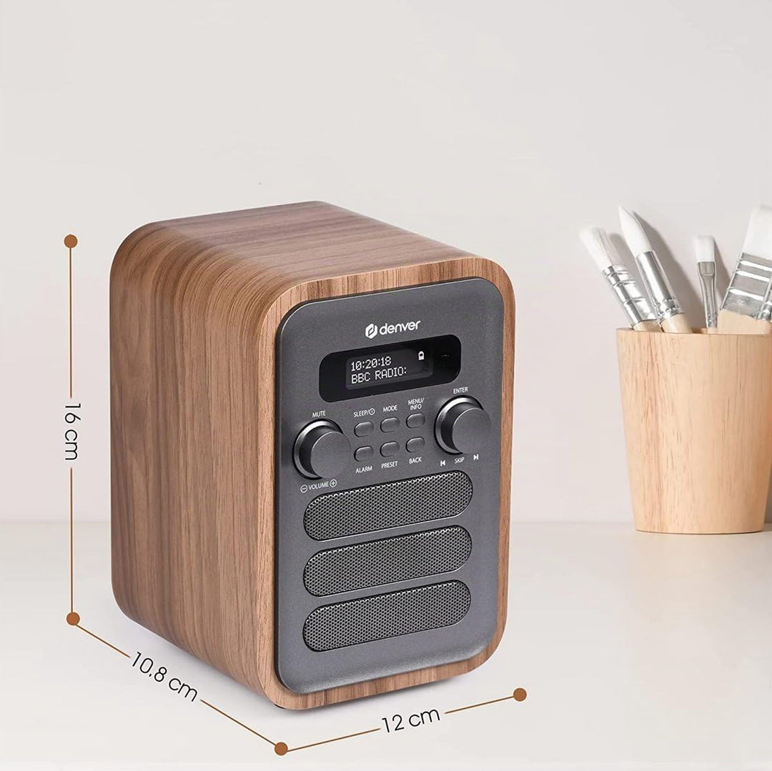 Denver DAB-48 DAB+ Radio mit FM Tuner und Bluetooth, Grau