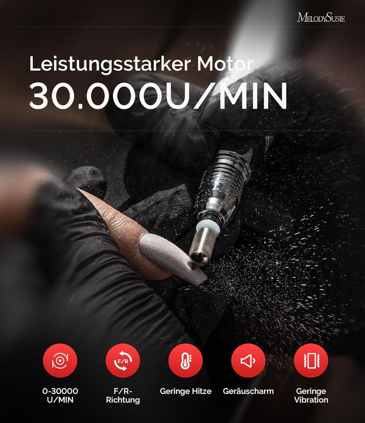MelodySusie Elektrische Nagelfräser 30000 U/Min Professionelle Elektrische Nagelfeile Maniküre Pedik