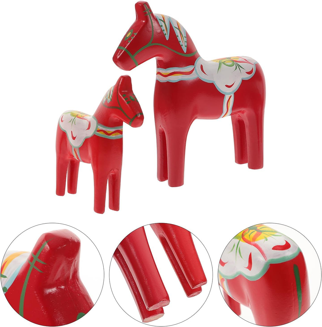 Mumusuki Schwedische Dala-Pferd-Statue, Dala-Pferd-Figur aus Holz, Schwedisches Dala-Pferd, Dala-Pfe