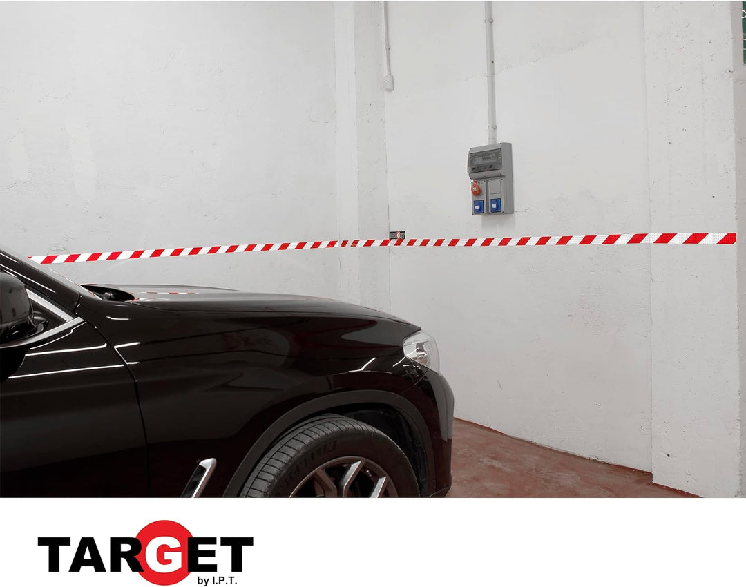 TARGET CRE43350 - Reflektierendes Klebeband - Rot und Weiss - 33 Meter x 50 Millimeter - Beschilderu