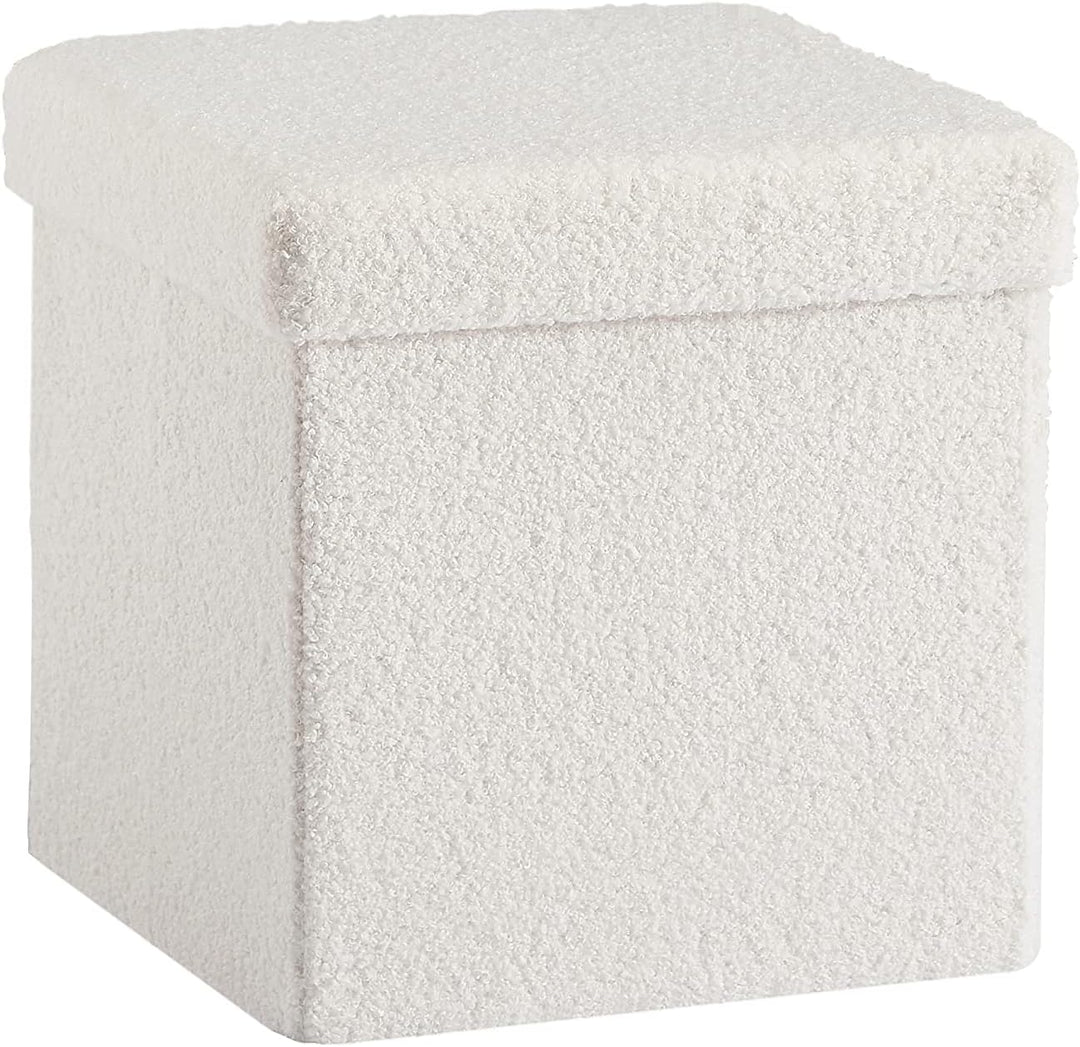 Zedelmaier Sitzhocker Sitzwürfel mit Stauraum Plüschstoff Fussbank Truhen Aufbewahrungsbox faltbar b