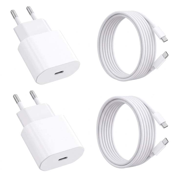 USB C Ladegerät, 25W PD 3.0 Power Adapter Ladekabel iPhone,2Pack Schnellladegerät Stecker mit 2M Kab