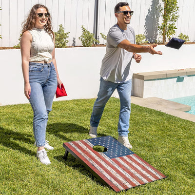 GoSports Classic Cornhole Set - Enthält 8 Sitzsäcke, Reisetasche und Spielregeln (Stilwahl) 90 x 60