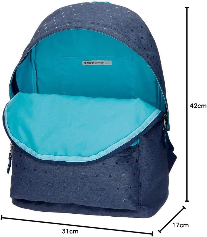 Pepe Jeans Molly An Trolley anpassbarer Rucksack Blau 31x42x17,5 cms Polyester 22.79L Adaptiver Ruck