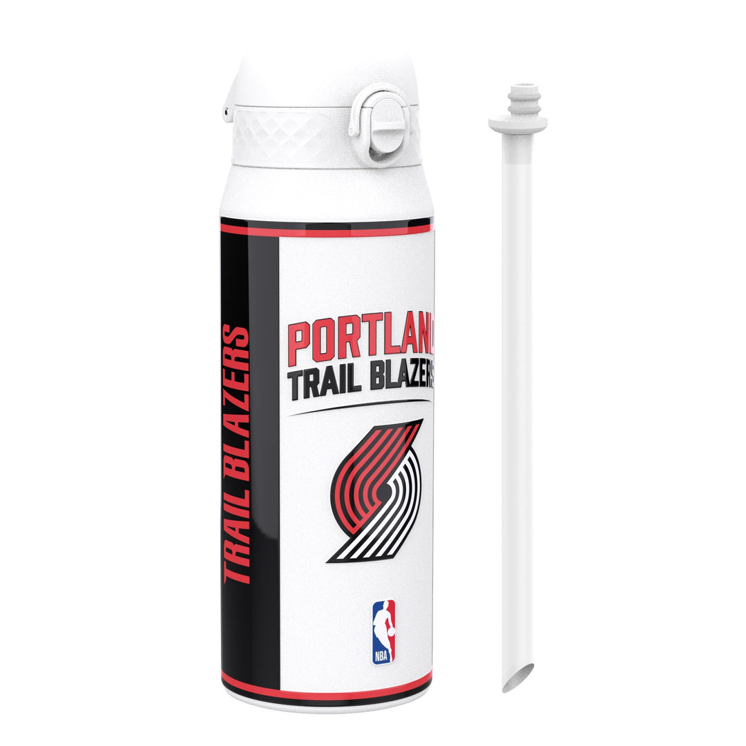 NBA Portland Trail Blazers Trinkflasche Mit Herausnehmbarem Strohhalm, 750ml/24oz, Auslaufsichere Is