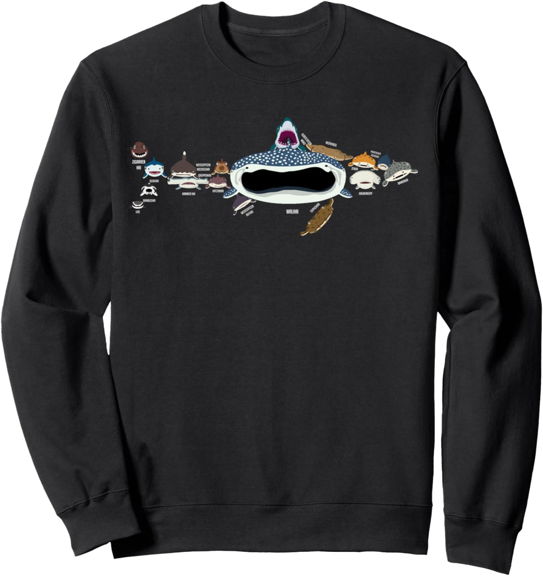 Haiarten Shirt Haie und Haimäuler, Hai Sweatshirt