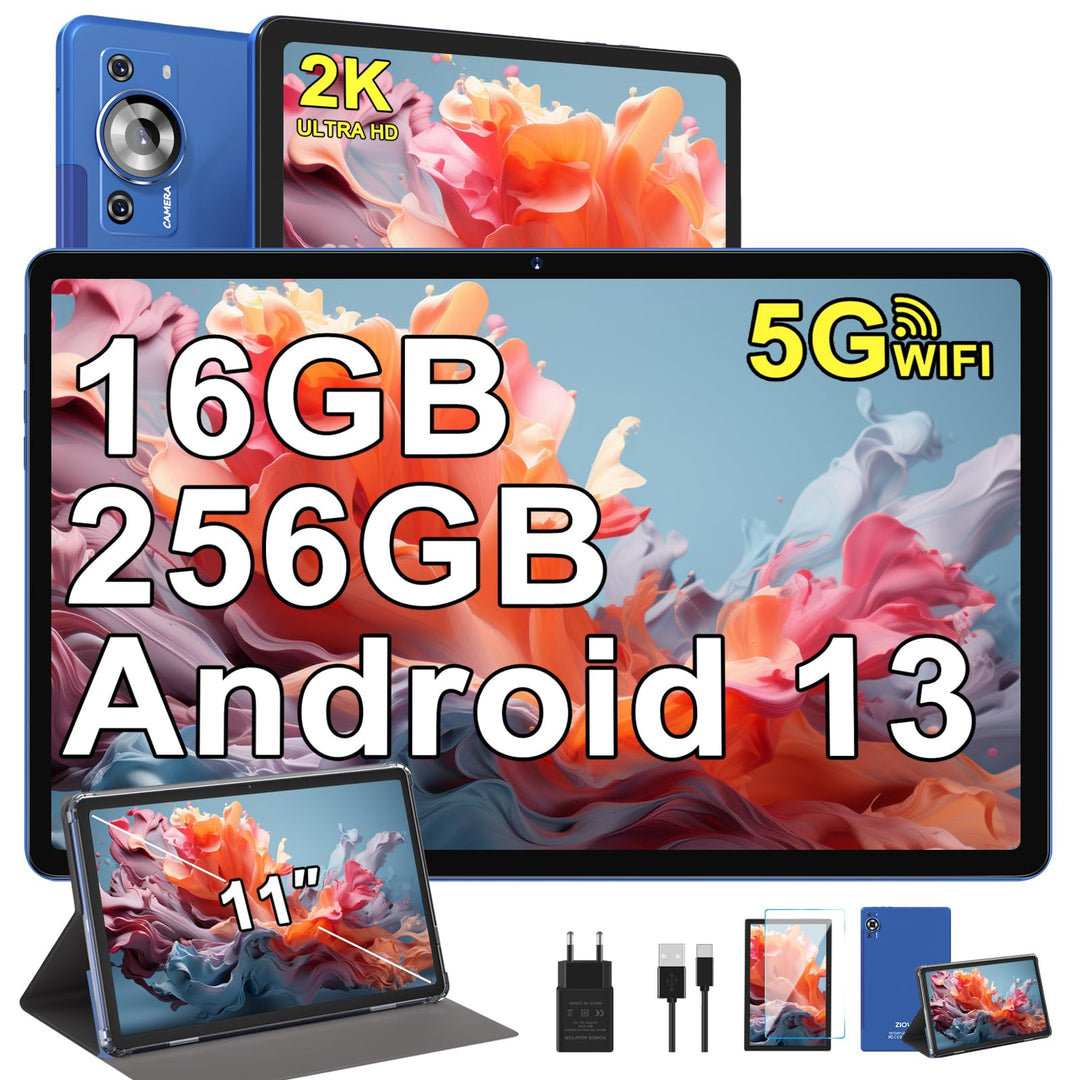 ZIOVO 2026 Tablet 11 Zoll Android 13 mit 16GB RAM+256GB ROM/TF 2TB, FHD 2000 * 1200, Octa-Core 2.0 G